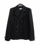 サンローラン パリ SAINT LAURENT PARIS 美品 20AW ウールメルトン Pコート ハーフコート ゴールドボタン イタリア製 627374 黒 ブラック 52 L相当 ☆AA★