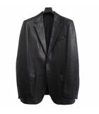 グッチ GUCCI トムフォード期 ラムレザー 羊革 2B テーラードジャケット レザージャケット シングル イタリア製 黒 ブラック 50 L相当