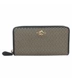 コーチ COACH LEGACY JACQUARD アコーディオン ジップアラウンド レガシー ジャガード レザー F13677 IMD1I MILK/BLACK IBO76