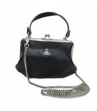 ヴィヴィアンウエストウッド Vivienne Westwood NAPPA LEATHER GRANNY 口金ミニショルダーバッグ レザー パースバッグ がま口 チェーン 黒 ブラック IBO76