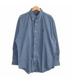 ラルフローレン RALPH LAUREN BLAKE チェックシャツ 長袖 オーバーサイズ ボタンダウン 国内正規 ポニー 紺 ネイビー M IBO76