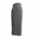 マメクロゴウチ  Mame Kurogouchi タグ付 23SS Houndstooth Geometric Plaid Skirt MM23PS-SK706 リネン ロングスカート マキシ グレンチェック グレー サイズ1