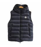モンクレール MONCLER RAY GILET ダウンベスト ダウンジャケット ダウンジレ DOUDOUNE B20914337349 国内正規 ピュアグースダウン フード付 ロゴワッペン 紺 ネイビー サイズ2