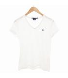 ラルフローレン RALPH LAUREN Tシャツ ポニー刺繍 Vネック 半袖 L 白 ホワイト /FF ■MET1
