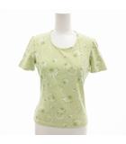 セリーヌ CELINE F91 Tシャツ カットソー 貝殻柄 ストレッチ 半袖 38 黄緑 /FF IBO78