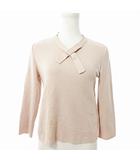 フォクシー FOXEY Bow-Tie Knit Top ボウタイ ニット トップ カットソー カシミヤ シルク 7分袖 38 ピンク 36838 0731 IBO78