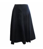 フォクシー FOXEY 23-24年 Skirt Dahlia 43369 コットン タック ロング サイドジップ スカート フレア ギャザー 黒 ブラック 38 約M IBO78