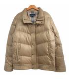 バーバリーブルーレーベル BURBERRY BLUE LABEL ノバチェック ダウンジャケット ブルゾン ロゴ刺繍 ベージュ 国内正規 大きいサイズ LL IBO78