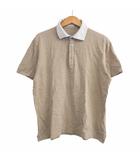 ブルネロクチネリ BRUNELLO CUCINELLI コットン ポロシャツ バイカラー 半袖 4つボタン Mサイズ 茶 ブラウン IBO78