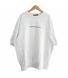 ディーゼル DIESEL 19年 トレーナー 半袖 Tシャツ スウェット ロゴ刺繍 白 ホワイト L IBO78
