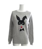 ドゥーズィエムクラス DEUXIEME CLASSE リカ Rika バニーガール刺繍 ニット セーター 長袖 メリノウール ネパール製 グレー XS IBO80