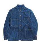 ダブルアールエル RRL ラルフローレン Ralph Lauren WABASH STRIPE RAILROAD JACKET カバーオール ワークジャケット USA製 変型ポケット チェンジボタン インディゴ S