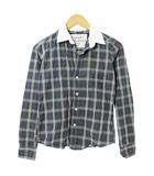 フランク&アイリーン Frank&Eileen チェック シャツ 長袖 白襟 XXS 紺 緑 0919 IBO78