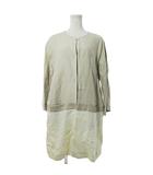 ノーカラーコート ジャケット リネン 42 ベージュ 0926 ■YHS4