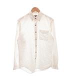 オックスフォードシャツ M 10-12 白 ホワイト ボタンダウン 長袖 胸ポケット IBO82 /FF