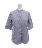 チノ CINOH 20SS 半袖 バンドカラーシャツ スタンドカラー 七分袖 36 白 ホワイト 青 ブルー 20SST013 /FF