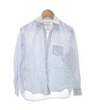フランク&アイリーン Frank&Eileen シャツ オープンカラー ストライプ 長袖 XS 白 ホワイト 青 ブルー サンプル品 /FF