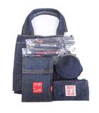 サムライジーンズ SAMURAI JEANS 美品 ノベルティ 7点セット 記念品 デニム トートバッグ ポーチ 財布 コインケース ストライプ バッジ インディゴブルー 1018