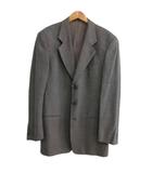 ジョルジオアルマーニ GIORGIO ARMANI コレツィオーニ LE COLLEZIONI 最高級 80s-90s 初期 ヴィンテージ テーラードジャケット シルクウールヘリンボーン 3B 総裏 ブレザー グレー 48R