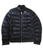 プラダ PRADA 美品 トライアングルロゴ バイカー ダウンジャケット SGB608 キルティング ダウンライダース 三角プレート 国内正規 黒 ブラック 46 ■MNK2