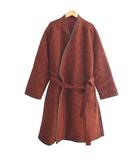 サスクワッチファブリックス SASQUATCH fabrix タグ付 24AW SHUMISEN JQ NAGAGI COAT DARK BROWN × BORDEAUX 須弥山 ジャガード リバーシブル ガウンコート プリマロフト 中綿 赤系 L ■MNK2