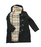 バーバリーブリット BURBERRY BRIT ウール ダッフルコート ジャケット ノバチェック 40 黒 ブラック 1104 ■MNK2