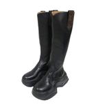 ルイヴィトン LOUIS VUITTON 23SS LV ARCHLIGHT 2.0 アークライト モノグラム ロングブーツ 厚底 レザー 切替 34 約21.5cm 黒 ブラック 系 ■MNK 1030