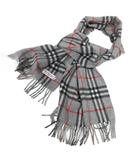 バーバリーズ Burberrys ヴィンテージ ピュアカシミア マフラー ノバチェック ストール フリンジ グレー IBO84