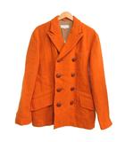 ドリスヴァンノッテン DRIES VAN NOTEN 90s アーカイブ ウール Pコート ピーコート ダブル くるみボタン オレンジ 46 IBO84