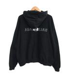 バレンシアガ BALENCIAGA 24SS INSIDE OUT ZIP-UP HOODIE 790378 インサイドアウト ジップアップ フーディ パーカー ロゴ 黒 ブラック S