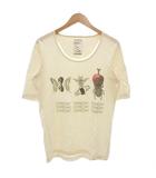 フロントプリントTシャツ 半袖 2 Uネック 白 ホワイト IBO84 /GV