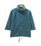 美品 フリースジャケット ブルゾン 7分袖 ジップアップ L 緑 グリーン 1119