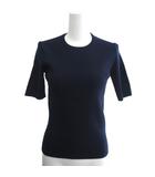 ミューズ ドゥーズィエム クラス MUSE de Deuxieme Classe 23SS タグ付 DINER B RIB クルーネックプルオーバー 半袖ニット カットソー F フリーサイズ 紺 ネイビー 23080520429010