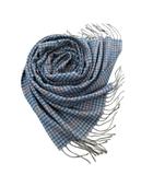 ビームスエフ BEAMS F 美品 別注 AGNONA アニオナ カシミア マフラー ガンクラブチェック ブルー 青 1127