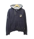 アルマーニ ジーンズ ARMANI JEANS ジップアップ パーカー ロゴ Y2K フーディ L 紺 ネイビー 1201 IBO86