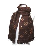 ルイヴィトン LOUIS VUITTON エシャルプ ロゴマニア シャイン マロン マフラー モノグラム M71383 ウール シルク 茶 ブラウン ■MNK3