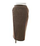 マックスマーラ MAX MARA 美品 白タグ ウール カシゴラ アンゴラ ロングスカート ストライプ 38 ベージュ 1204