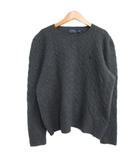 ポロ ラルフローレン POLO RALPH LAUREN ウールカシミヤ ケーブルニット セーター ポニー刺繍 L グレー IBO86