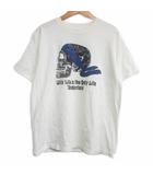 スカル バンダナ Tシャツ 半袖 プリント 髑髏 白 ホワイト Mサイズ IBO86