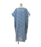  KURASHI&Trips PUBLISHING 北欧、暮らしの道具店 美品 サマーワンピース 半袖 ロング この夏、柄にときめく S 青 1215