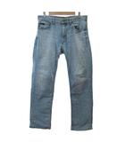 デニムパンツ ジーンズ ジーパン レザーパッチ ストレート 33 薄水 1226 IBO88