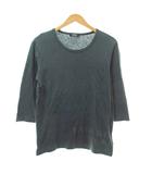 バーバリーブラックレーベル BURBERRY BLACK LABEL Tシャツ カットソー 長袖 ロゴプリント 2 緑 グリーン 1226 IBO88