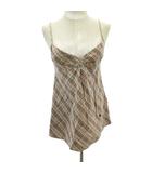 美品 キャミソールカットソー ノバチェック ピンク 38 約M FE538-270-12 IBO88