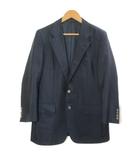バーバリー ロンドン BURBERRY LONDON テーラードジャケット ブレザー モヘア ウール 貝ボタン シングル 2B 背抜き AB3 XS相当 紺 ネイビー /X