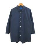 ビームス BEAMS 21SS シアサッカー 7分袖 ストレッチシャツ 11-11-6606-803 胸ポケット L 紺 ネイビー /X