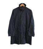 ルイヴィトン LOUIS VUITTON 希少 美品 15SS シルク シャドーパターン ステンカラーコート スプリングコート 総柄 モノグラム裏地 44 紺 ネイビー ■MNK4