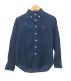 ラルフローレン RALPH LAUREN キッズ コーデュロイシャツ ボタンダウン ポニー刺繡 ワンポイント 長袖 男の子 140cm 紺 ネイビー /X