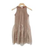 ザラ ZARA ラメ チュール ベロア ワンピース ひざ丈 ノースリーブ 女の子 子供服 6 116cm ピンク /X