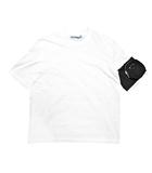 プラダ PRADA 極美品 トライアングルロゴ ポーチ付き 切替 Tシャツ 半袖 プレート XS 白 ホワイト ■MNK4