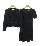 クロエ CHLOE 美品 フォーマル ワンピーススーツ セットアップ ジャケット ひざ丈 7AR 黒 ブラック 0119 ■MNK4